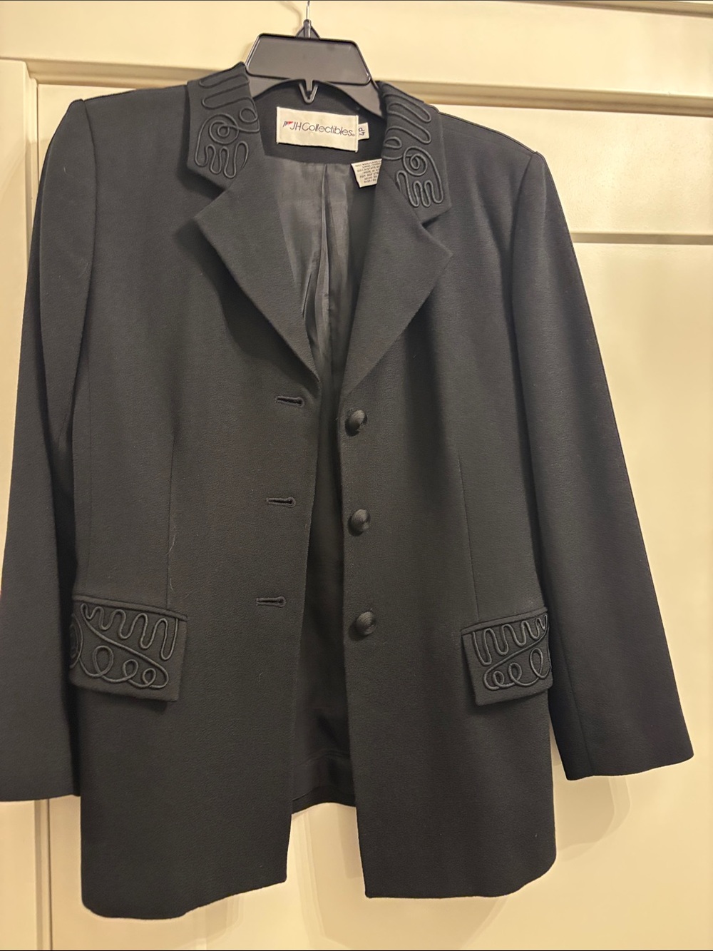 JH Collectibles Black Embroidered Trim Blazer